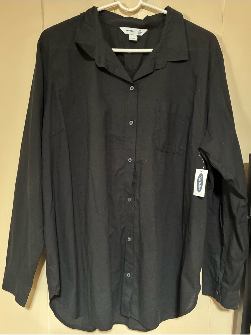 Old Navy Men’s Cotton Black Casual Button-Down Long Sleeve Shirt - New with Tags